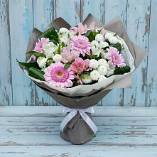 Букет цветов из:  Герберы, Альстромерии и Хризантемы в Балахоновском
