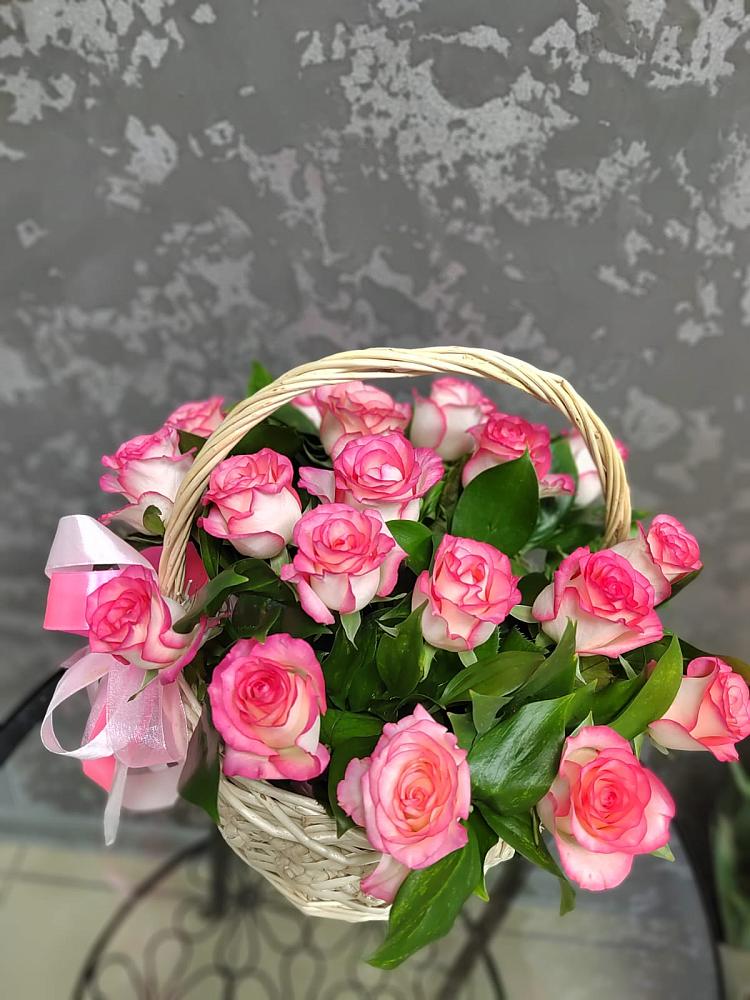Цветочная композиция из Розы в корзине в Балахоновском