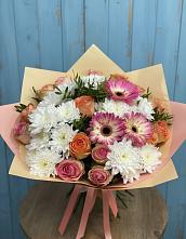 Букет цветов из:  Розы, Герберы и Хризантемы #REPLACE_PRED# Балахоновском