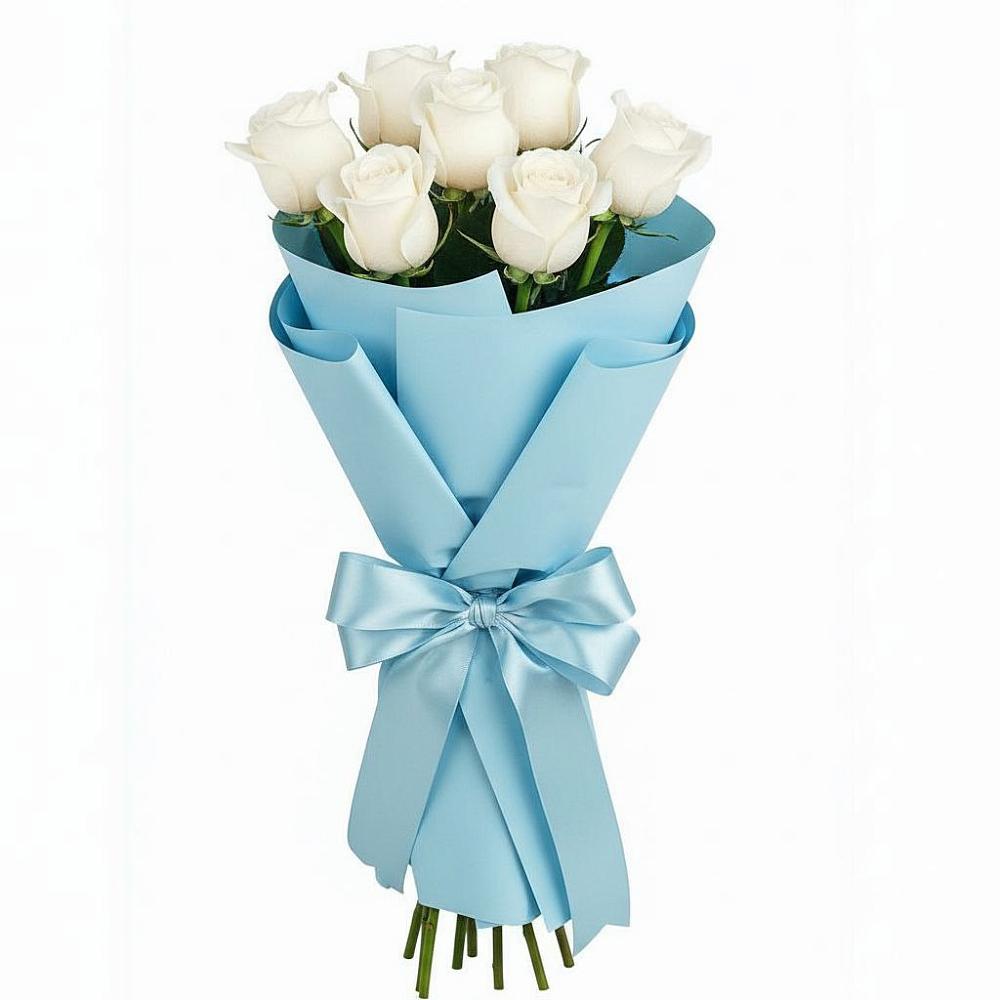 Букет 7 белых роз Проуд в Балахоновском