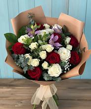 Букет цветов из:  Розы и Альстромерии #REPLACE_PRED# Балахоновском
