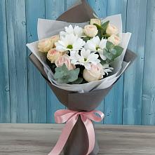 Букет цветов из:  Хризантемы и Розы #REPLACE_PRED# Балахоновском