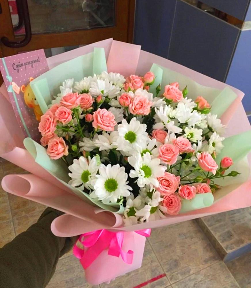 Букет цветов из: Розы и Хризантемы в Балахоновском