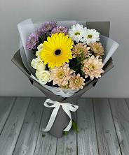 Букет цветов из:  Розы, Герберы и Хризантемы в Балахоновском