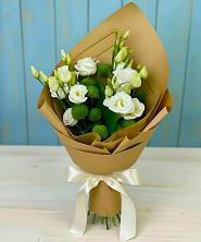 Букет цветов из:  Хризантемы и Лизиантусы в Балахоновском