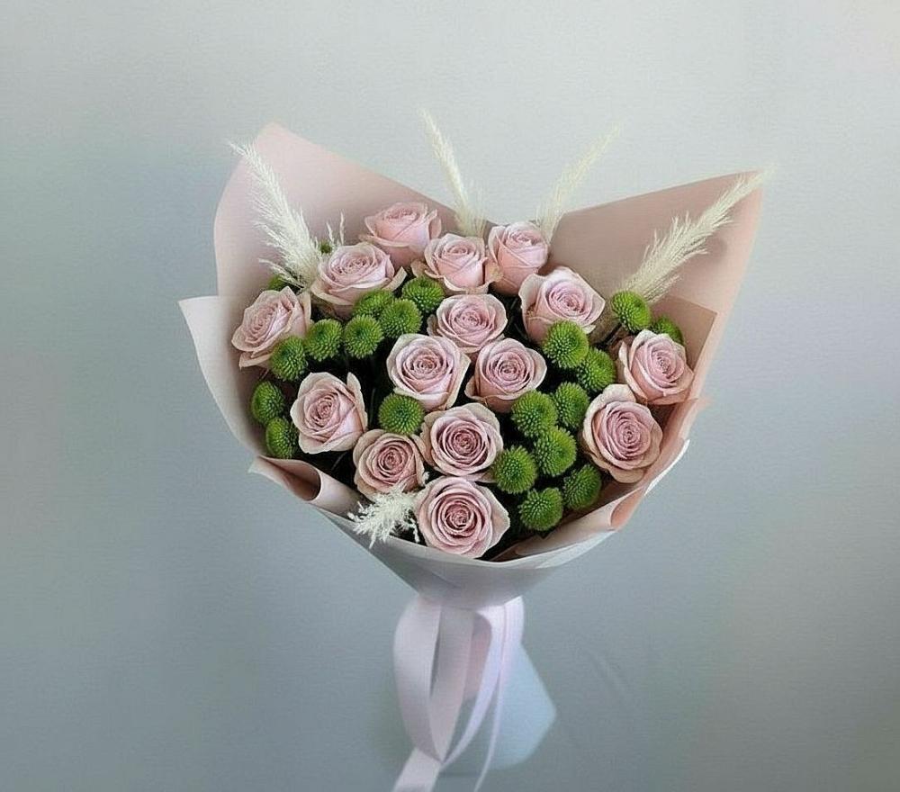 Букет цветов из: Розы и Хризантемы в Балахоновском