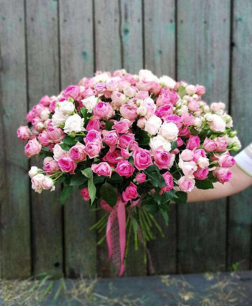 Букет Розовые кустовые розы Натали и Лав Лидия в Балахоновском