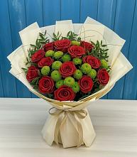 Букет цветов из:  Розы и Хризантемы в Балахоновском