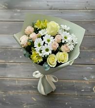 Букет цветов из:  Альстромерии, Розы и Хризантемы #REPLACE_PRED# Балахоновском