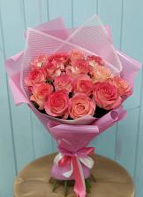 Букет 15 Розовых роз Равель в Балахоновском